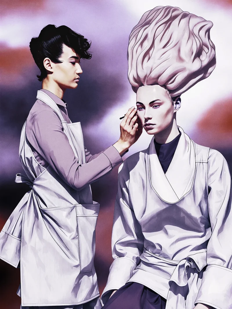 Ilustrace: koncept vlasového stylingu s módním směrem